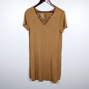 Maurices | Striped Mustard Yellow Dress size M